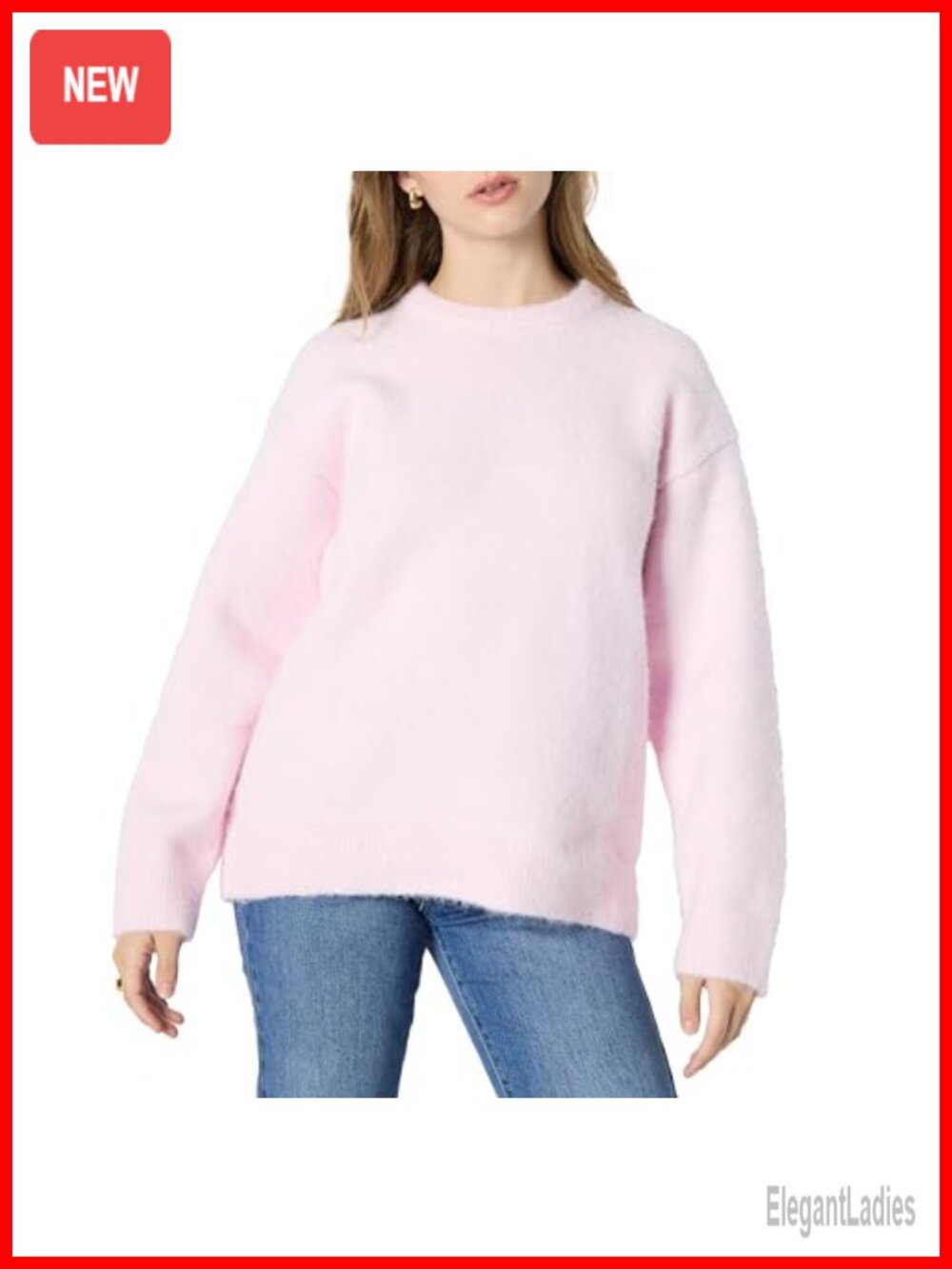 Faux Mohair Oversized Crewneck Sweater